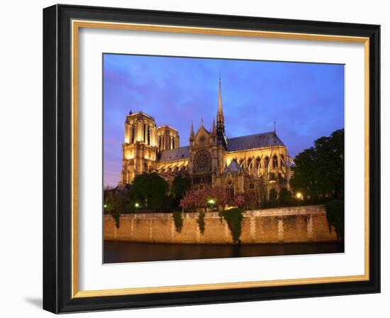 Notre Dame, Paris at Night.-tombaky-Framed Photographic Print