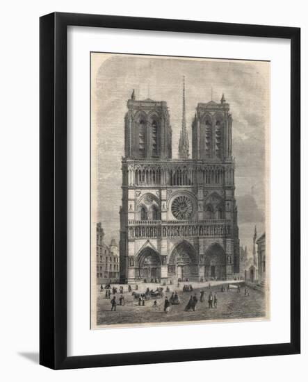 Notre Dame Plan after Eugene Viollet le Duc, who restored the cathedral in the mid-19th century-French School-Framed Giclee Print