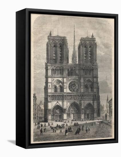 Notre Dame Plan after Eugene Viollet le Duc, who restored the cathedral in the mid-19th century-French School-Framed Premier Image Canvas