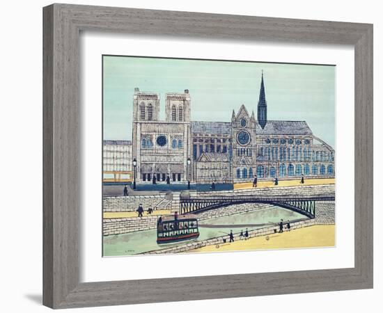 Notre-Dame (South Side), C.1933 (Oil on Canvas)-Louis Vivin-Framed Giclee Print