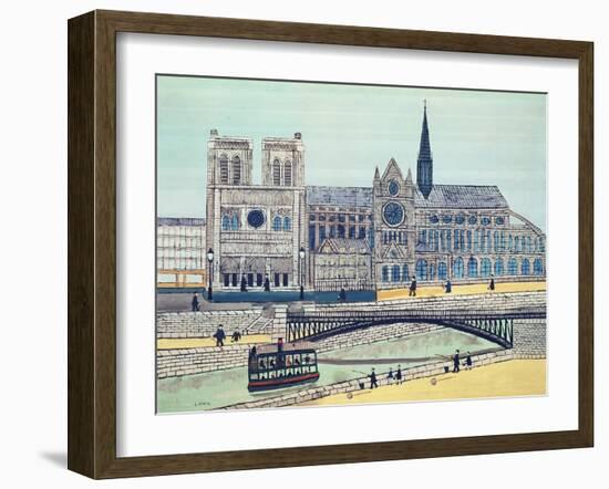 Notre-Dame (South Side), C.1933 (Oil on Canvas)-Louis Vivin-Framed Giclee Print