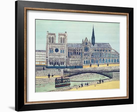 Notre-Dame (South Side), C.1933 (Oil on Canvas)-Louis Vivin-Framed Giclee Print