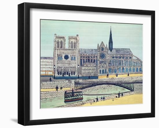 Notre-Dame (South Side), C.1933 (Oil on Canvas)-Louis Vivin-Framed Giclee Print