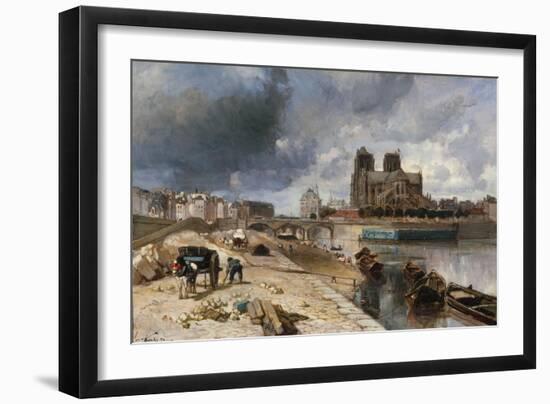 Notre-Dame vue du quai de la Tournelle-Johan-Barthold Jongkind-Framed Giclee Print