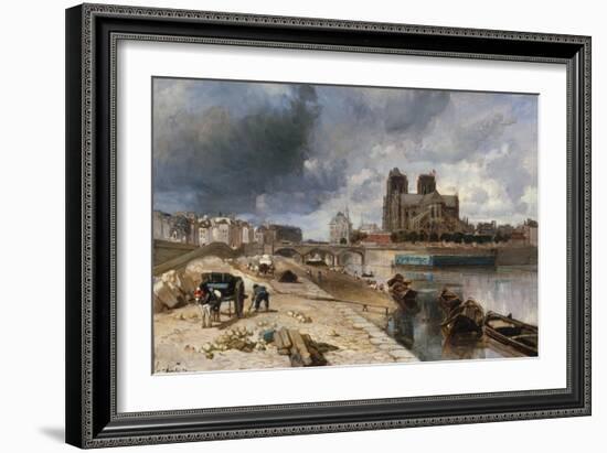 Notre-Dame vue du quai de la Tournelle-Johan-Barthold Jongkind-Framed Giclee Print