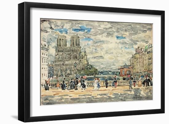 Notre Dame (W/C & Gouache over Graphite on Paper)-Maurice Brazil Prendergast-Framed Giclee Print