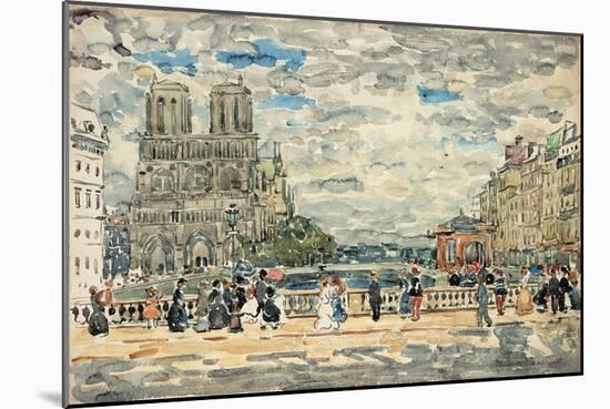 Notre Dame (W/C & Gouache over Graphite on Paper)-Maurice Brazil Prendergast-Mounted Giclee Print