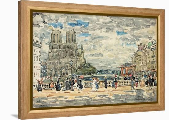 Notre Dame (W/C & Gouache over Graphite on Paper)-Maurice Brazil Prendergast-Framed Premier Image Canvas