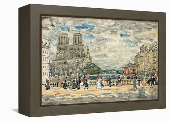 Notre Dame (W/C & Gouache over Graphite on Paper)-Maurice Brazil Prendergast-Framed Premier Image Canvas