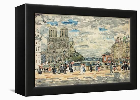 Notre Dame (W/C & Gouache over Graphite on Paper)-Maurice Brazil Prendergast-Framed Premier Image Canvas