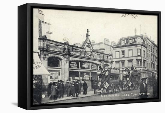 Notting Hill Gate, Tube Station, London-null-Framed Premier Image Canvas