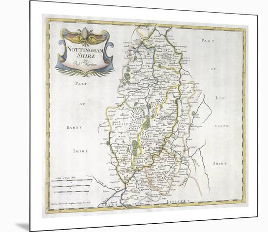 Nottinghamshire, 1695-Robert Morden-Mounted Premium Giclee Print