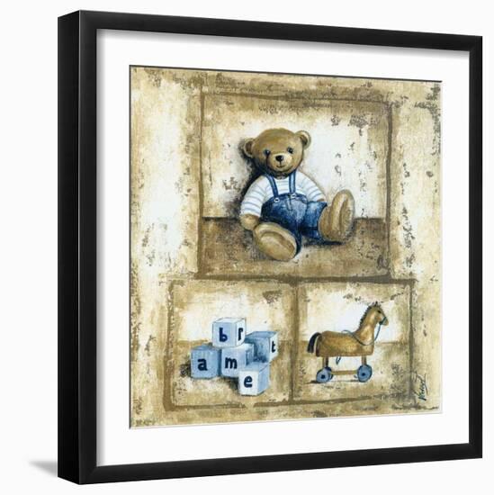 Nounours Bleu-Véronique Didier-Laurent-Framed Art Print