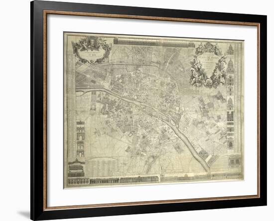 Nouveau Plan de Paris, 1728-J^ Delagrive-Framed Giclee Print