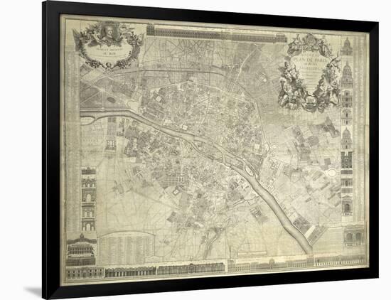 Nouveau Plan de Paris, 1728-J^ Delagrive-Framed Giclee Print