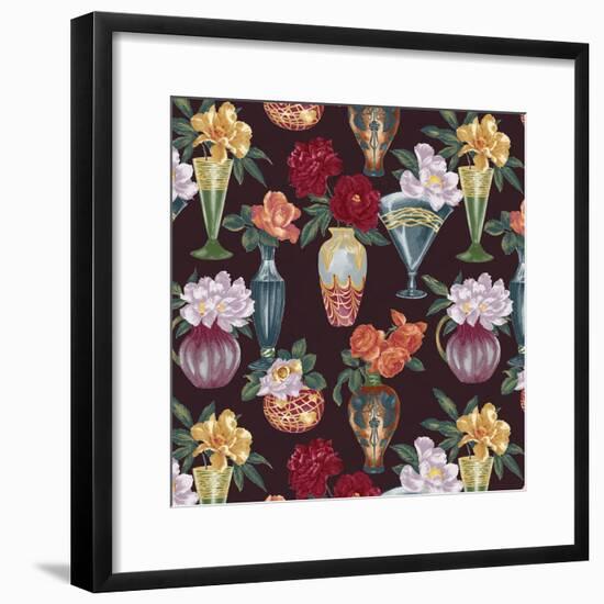 Nouveau Vases Espresso-Bill Jackson-Framed Giclee Print