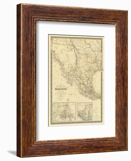 Nouvelle Carte du Mexique, Du Texas, c.1840-Adrien Hubert Brue-Framed Art Print