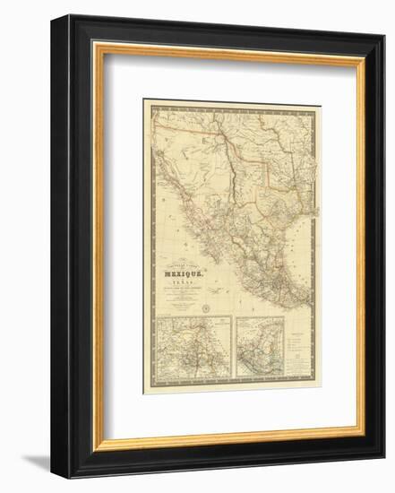 Nouvelle Carte du Mexique, Du Texas, c.1840-Adrien Hubert Brue-Framed Art Print