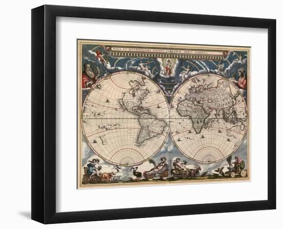 Nova et Accuratissima Totius Terrarum Orbis Tabula-Joan Blaeu-Framed Art Print