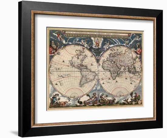 Nova et Accuratissima Totius Terrarum Orbis Tabula-Joan Blaeu-Framed Art Print