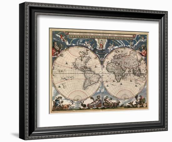 Nova et Accuratissima Totius Terrarum Orbis Tabula-Joan Blaeu-Framed Art Print