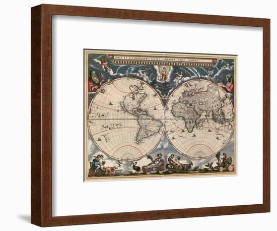 Nova et Accuratissima Totius Terrarum Orbis Tabula-Joan Blaeu-Framed Art Print