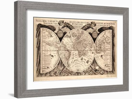 Nova orbis terrarum, from 'Tabulae Rudolphinae' by Johannes Kepler, 1627-30-German School-Framed Giclee Print