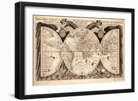 Nova orbis terrarum, from 'Tabulae Rudolphinae' by Johannes Kepler, 1627-30-German School-Framed Giclee Print