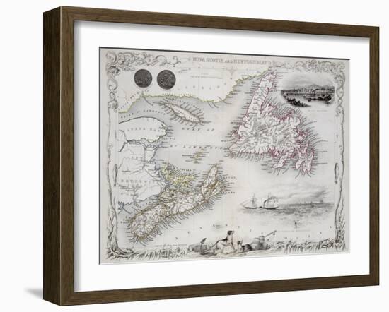 Nova Scotia and Newfoundland, Series of World Maps, c.1850-John Rapkin-Framed Giclee Print