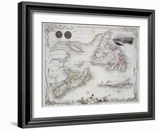 Nova Scotia and Newfoundland, Series of World Maps, c.1850-John Rapkin-Framed Giclee Print