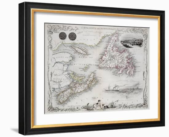 Nova Scotia and Newfoundland, Series of World Maps, c.1850-John Rapkin-Framed Giclee Print