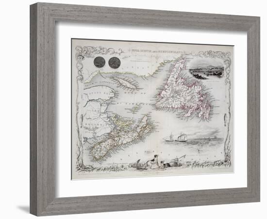 Nova Scotia and Newfoundland, Series of World Maps, c.1850-John Rapkin-Framed Giclee Print