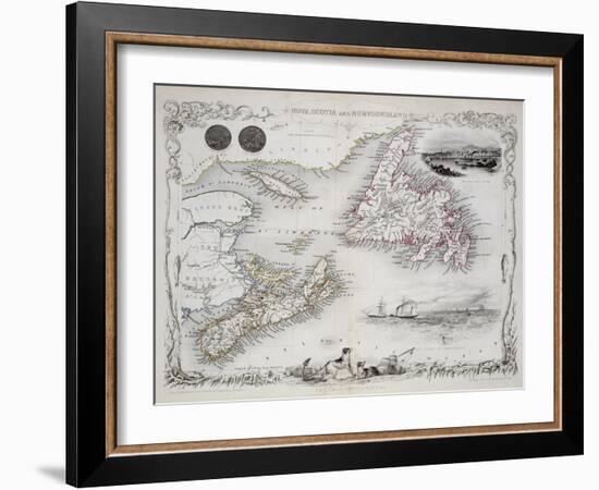 Nova Scotia and Newfoundland, Series of World Maps, c.1850-John Rapkin-Framed Giclee Print