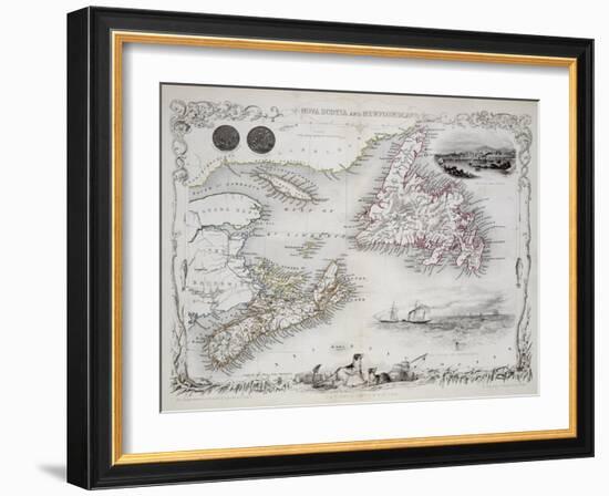 Nova Scotia and Newfoundland, Series of World Maps, c.1850-John Rapkin-Framed Giclee Print