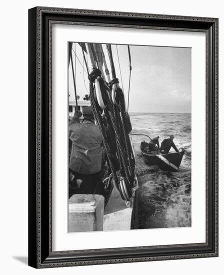 Nova Scotia Fishermen at Sea Off Grand Banks-Peter Stackpole-Framed Photographic Print