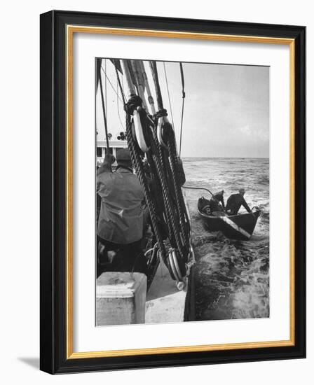 Nova Scotia Fishermen at Sea Off Grand Banks-Peter Stackpole-Framed Photographic Print