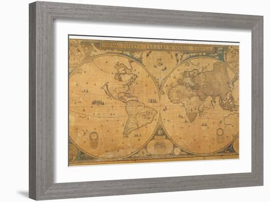 'Nova Totius Terrarum Orbis Tabula' (World Map) C.1655-58-Joan Blaeu-Framed Giclee Print