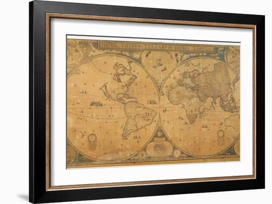 'Nova Totius Terrarum Orbis Tabula' (World Map) C.1655-58-Joan Blaeu-Framed Giclee Print