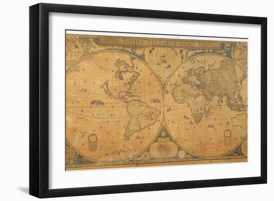 'Nova Totius Terrarum Orbis Tabula' (World Map) C.1655-58-Joan Blaeu-Framed Giclee Print