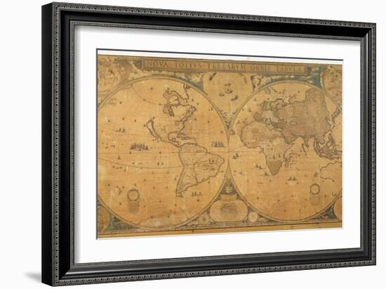 'Nova Totius Terrarum Orbis Tabula' (World Map) C.1655-58-Joan Blaeu-Framed Giclee Print