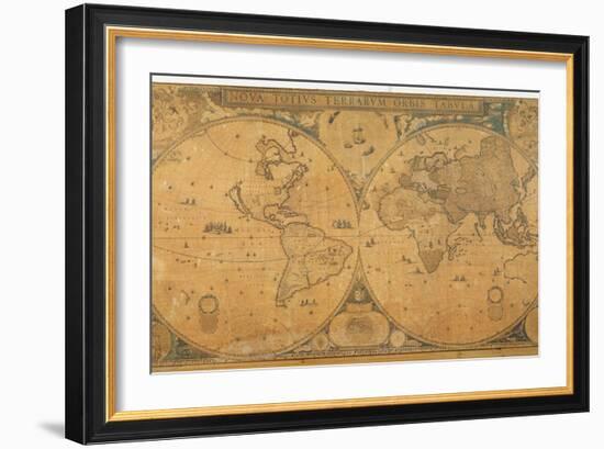 'Nova Totius Terrarum Orbis Tabula' (World Map) C.1655-58-Joan Blaeu-Framed Giclee Print