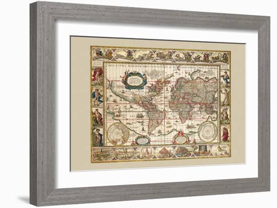 Nova Totius Terrarum Orbis-Joan Blaeu-Framed Art Print