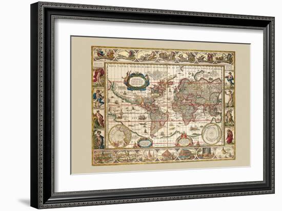 Nova Totius Terrarum Orbis-Joan Blaeu-Framed Art Print