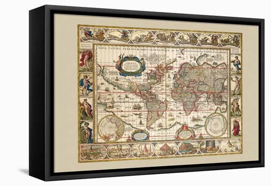 Nova Totius Terrarum Orbis-Joan Blaeu-Framed Stretched Canvas