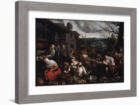 November' (From the Series 'The Seasons), Late 16th or Early 17th Century-Leandro Bassano-Framed Giclee Print