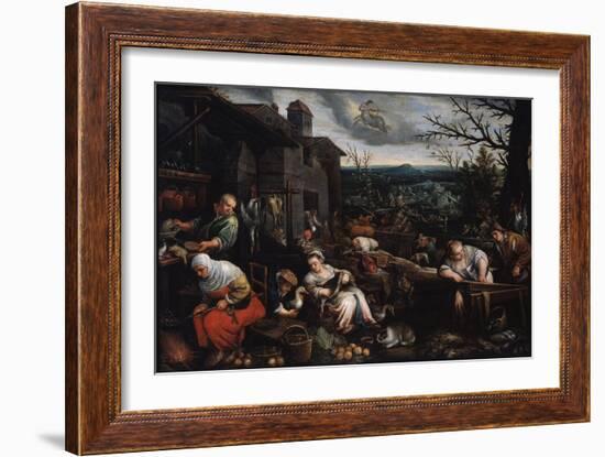 November' (From the Series 'The Seasons), Late 16th or Early 17th Century-Leandro Bassano-Framed Giclee Print