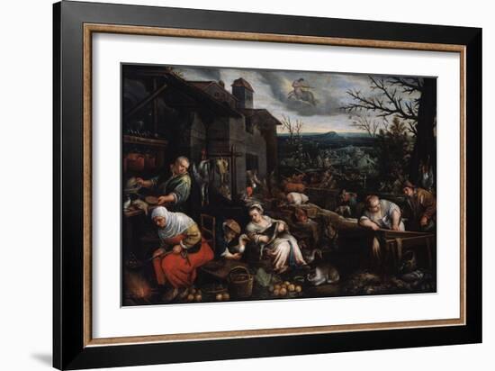 November' (From the Series 'The Seasons), Late 16th or Early 17th Century-Leandro Bassano-Framed Giclee Print