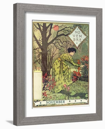 November-Eugene Grasset-Framed Giclee Print