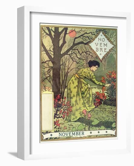 November-Eugene Grasset-Framed Giclee Print