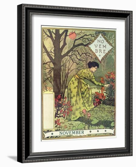 November-Eugene Grasset-Framed Giclee Print